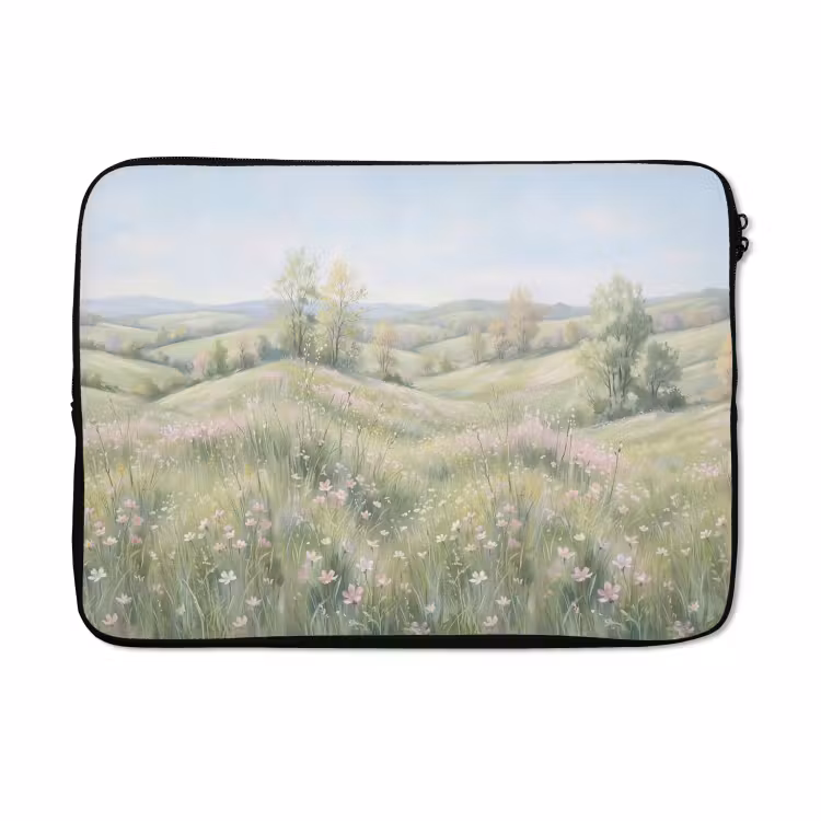 Laptophoes - Bloemen veld - Bloemen - Groen — 5