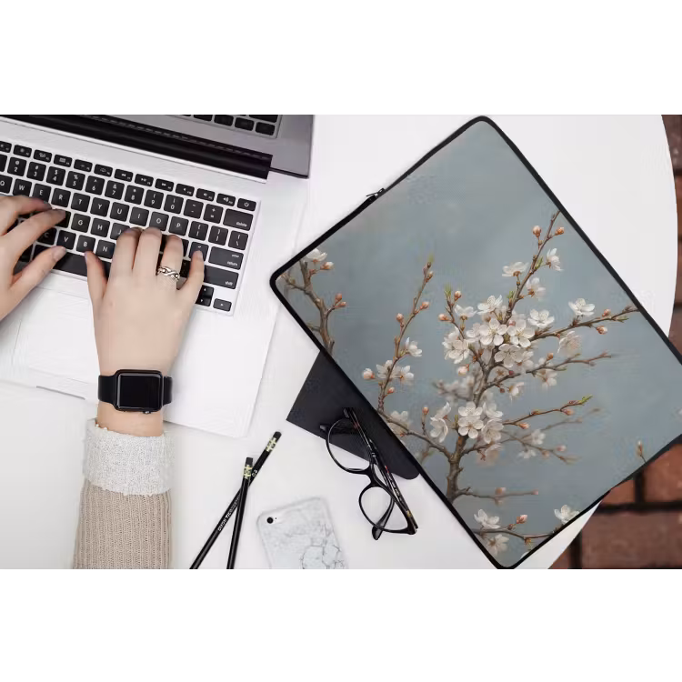 Laptophoes - Botanisch - Stilleven - Blauw — 3