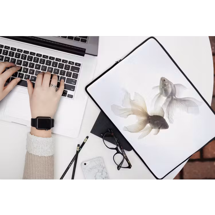 Laptophoes - Goudvissen - Modern - Wit — 3