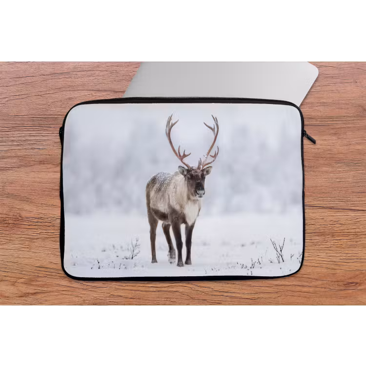 Laptophoes - Rendier - Gewei - Toendra - Sneeuw - Wild — 2