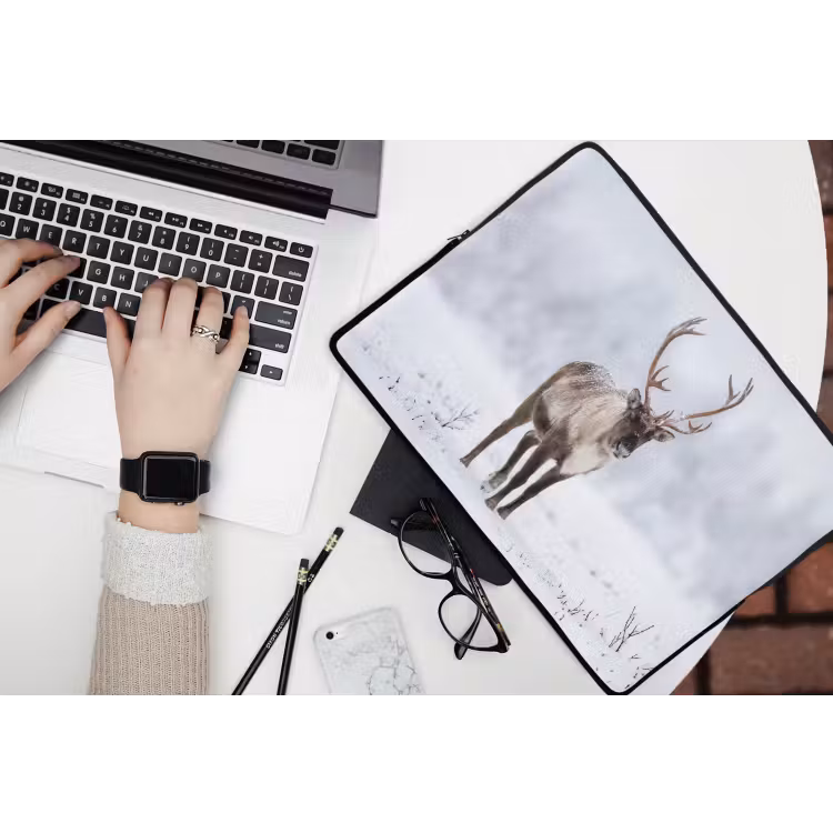 Laptophoes - Rendier - Gewei - Toendra - Sneeuw - Wild — 3