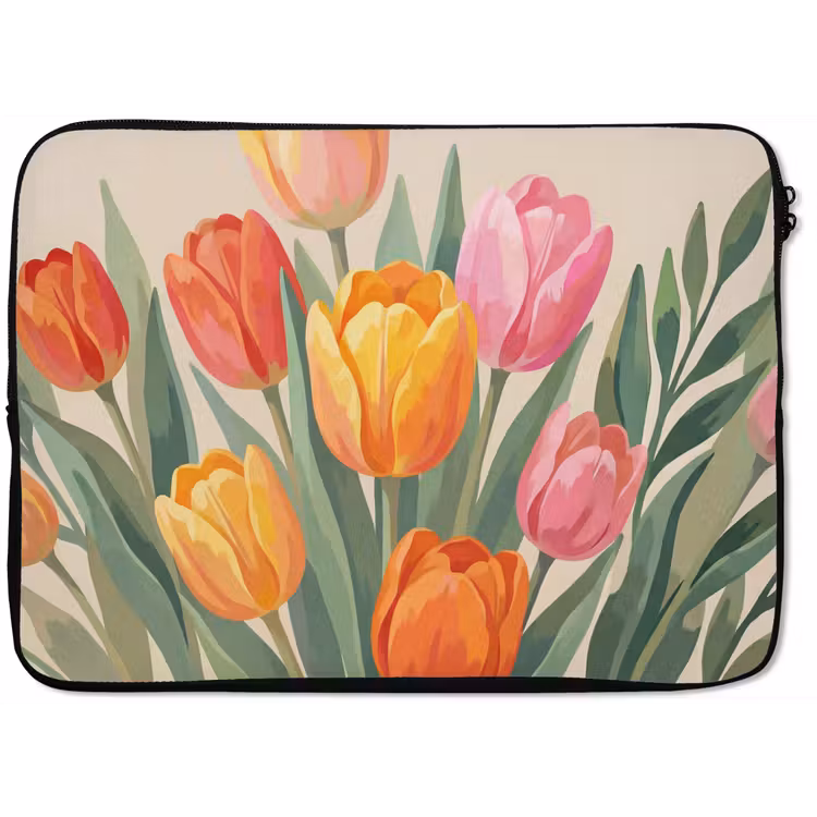 Laptophoes - Tulpen - Abstract - Kleurrijk — 1