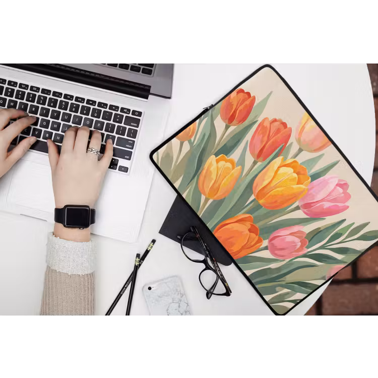 Laptophoes - Tulpen - Abstract - Kleurrijk — 3