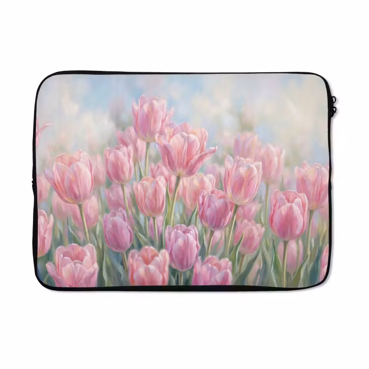 Laptophoes - Tulpen - Veld - Lente - Roze — 5