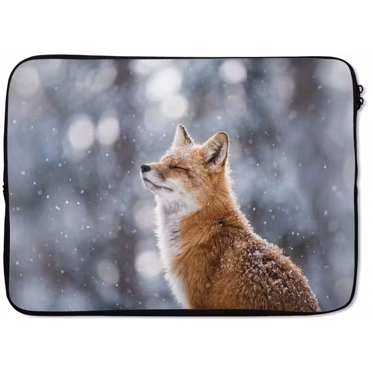 Laptophoes - Vos - Sneeuwval - Portret - Winter - Sfeervol — 1
