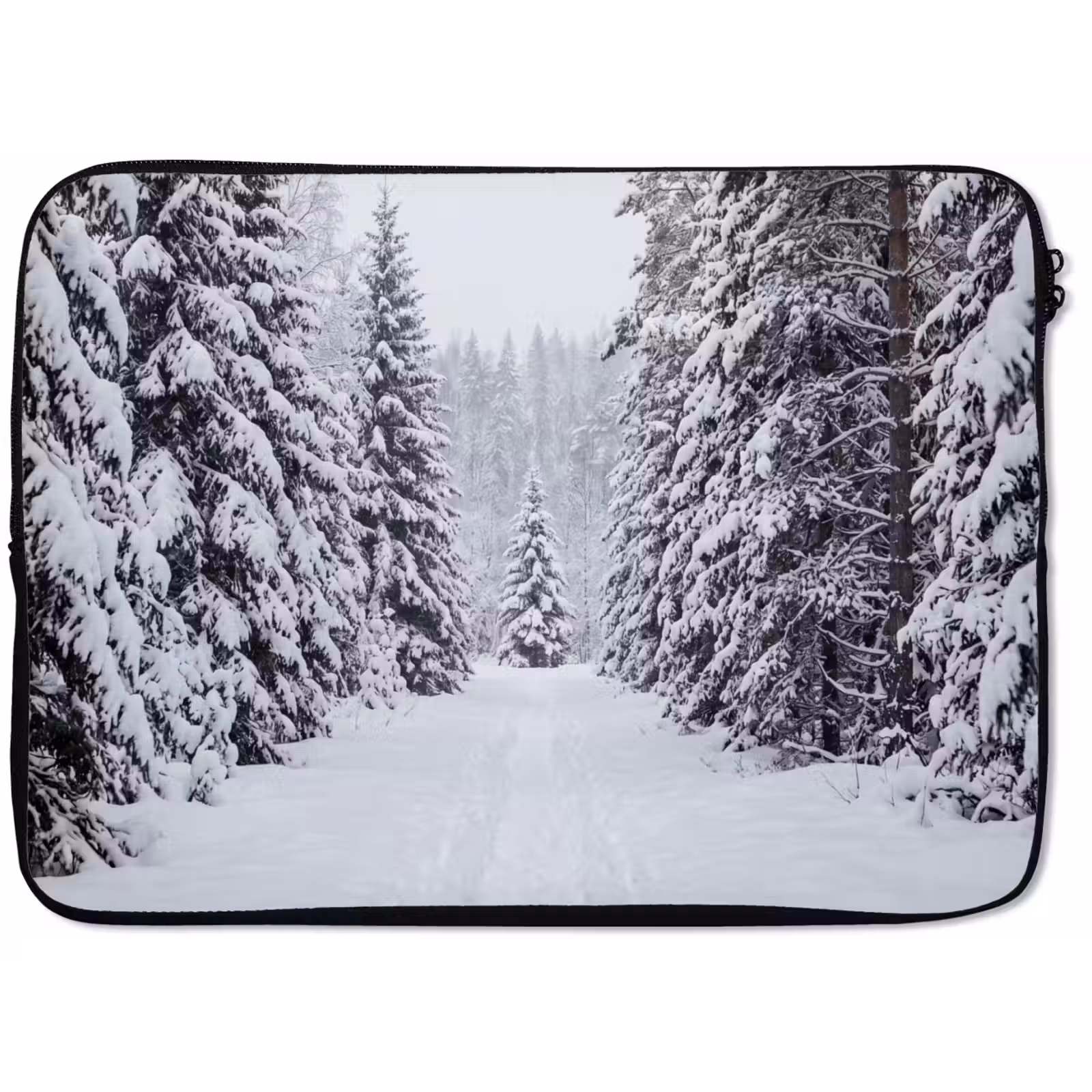 Laptophoes - Bos - Winter - Sneeuw - Pad - Natuur — 1