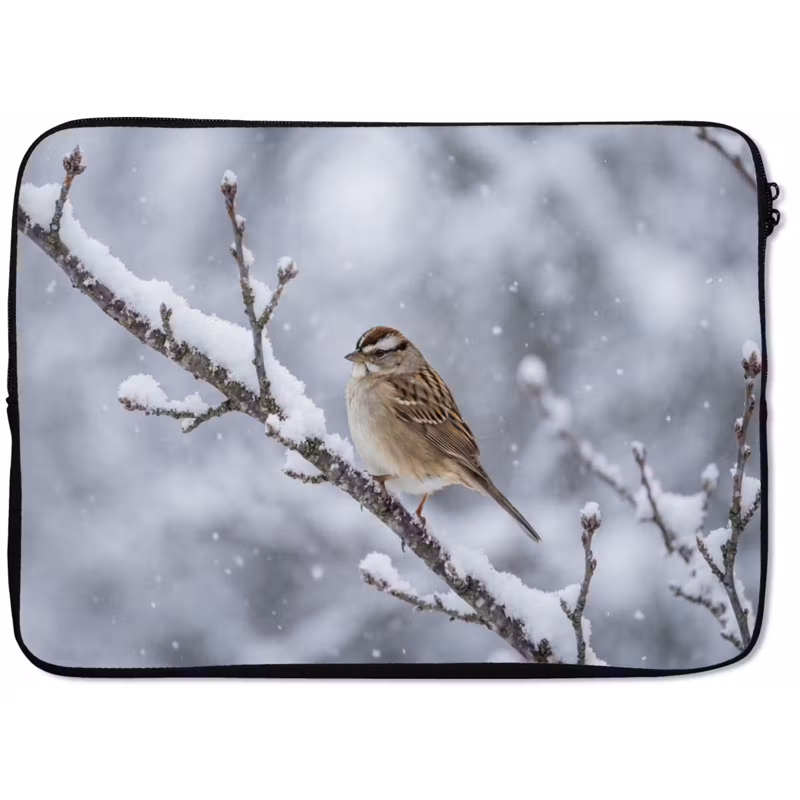Laptophoes - Vogel - Tak - Sneeuw - Winter — 1