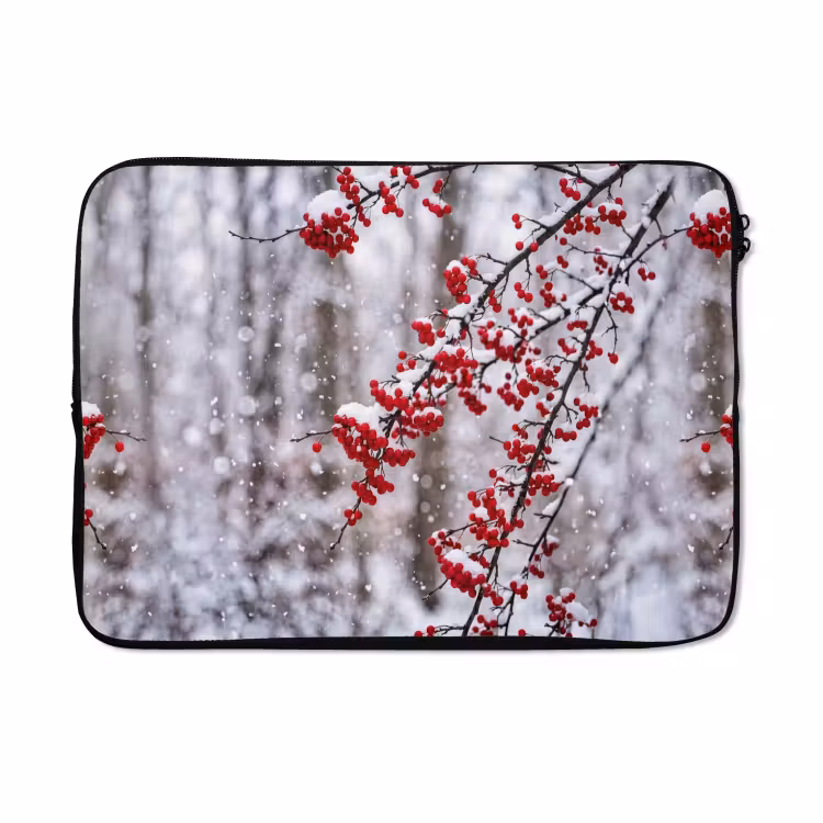 Laptophoes - Bessen - Takken - Sneeuw - Winter - Kleurrijk — 5