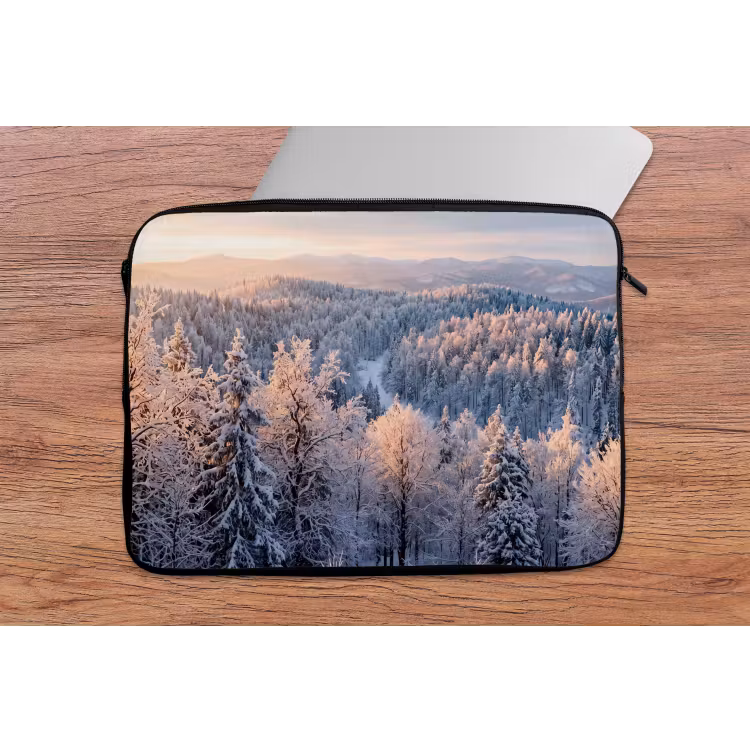 Laptophoes - Bos - Bergen - Goud - Winter - Warm — 2
