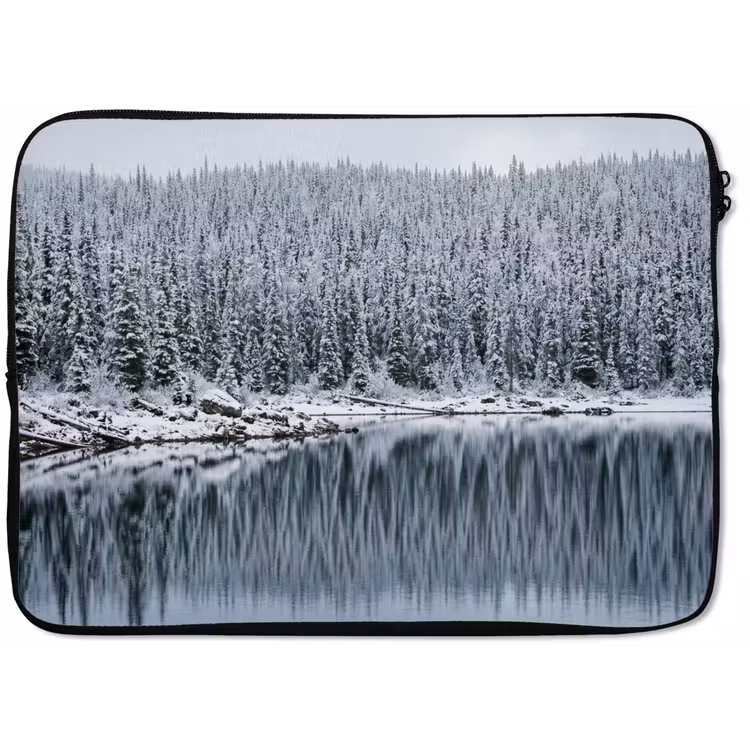 Laptophoes - Bos - Reflectie - Meer - Winter - Serene — 1