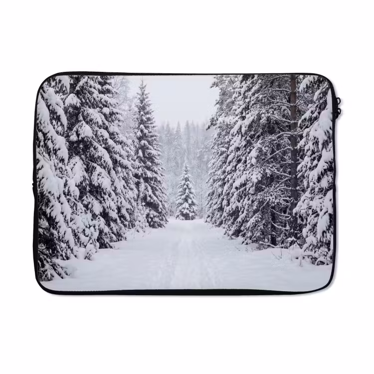 Laptophoes - Bos - Winter - Sneeuw - Pad - Natuur — 5