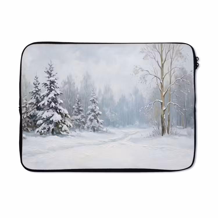 Laptophoes - Bospad - Dennen - Sneeuw - Winter - Rustgevend — 5