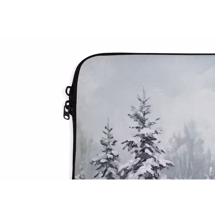 Laptophoes - Bospad - Dennen - Sneeuw - Winter - Rustgevend — 6