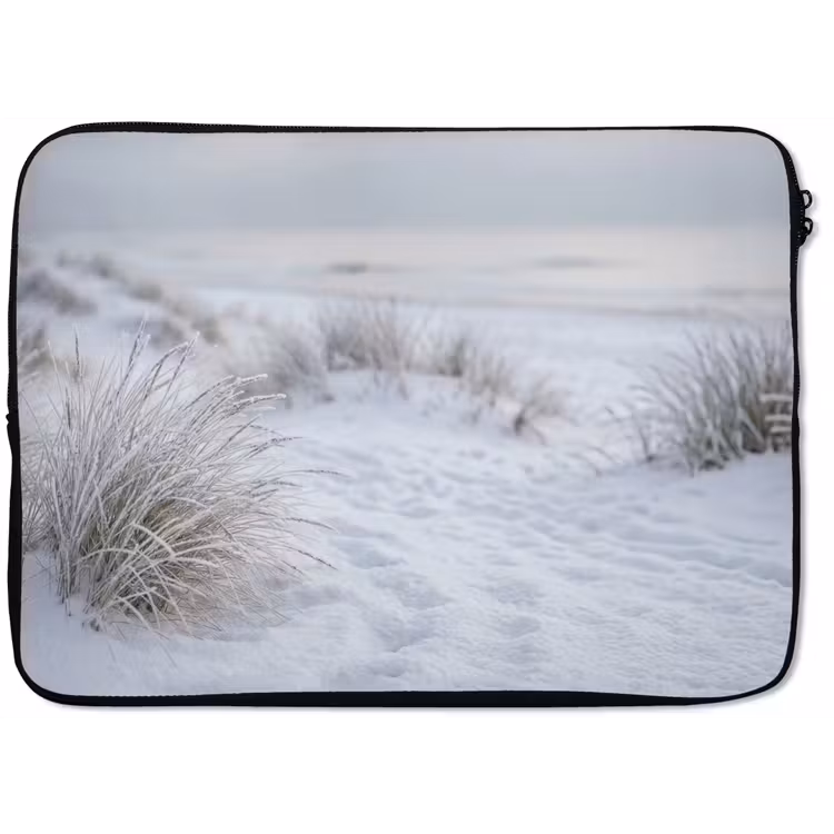 Laptophoes - Duinen - Sneeuw - Strand - Winter - Serene — 1