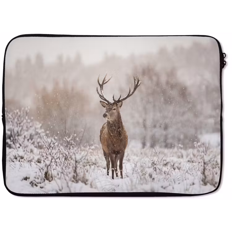 Laptophoes - Edelhert - Bos - Sneeuw - Winter - Majestueus — 1