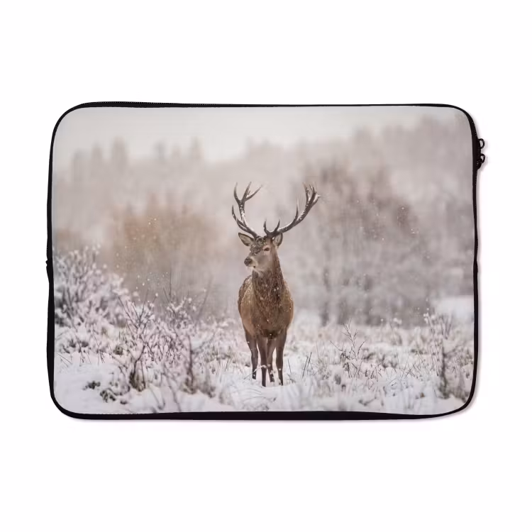 Laptophoes - Edelhert - Bos - Sneeuw - Winter - Majestueus — 5