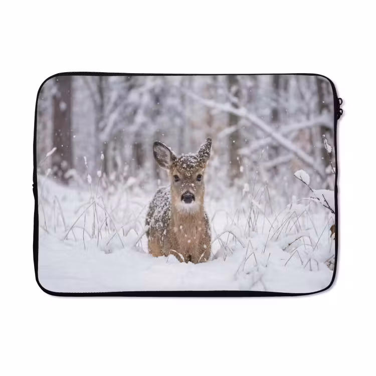 Laptophoes - Hert - Sneeuw - Bos - Dieren - Vertederend — 5