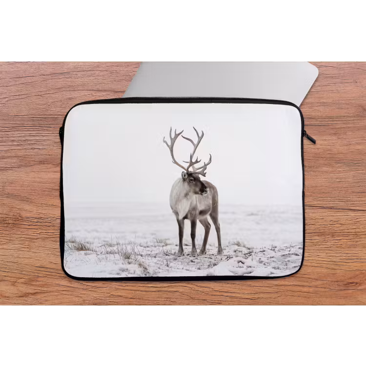 Laptophoes - Rendier - Gewei - Sneeuw - Winter — 2