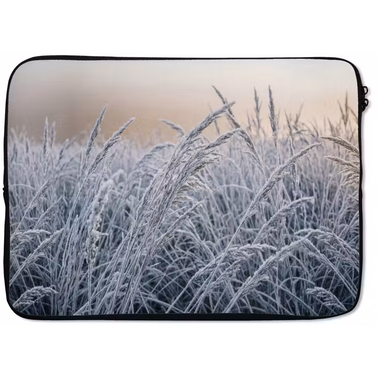Laptophoes - Rijp - Gras - Kristallen - Winter - Minimalistisch — 1