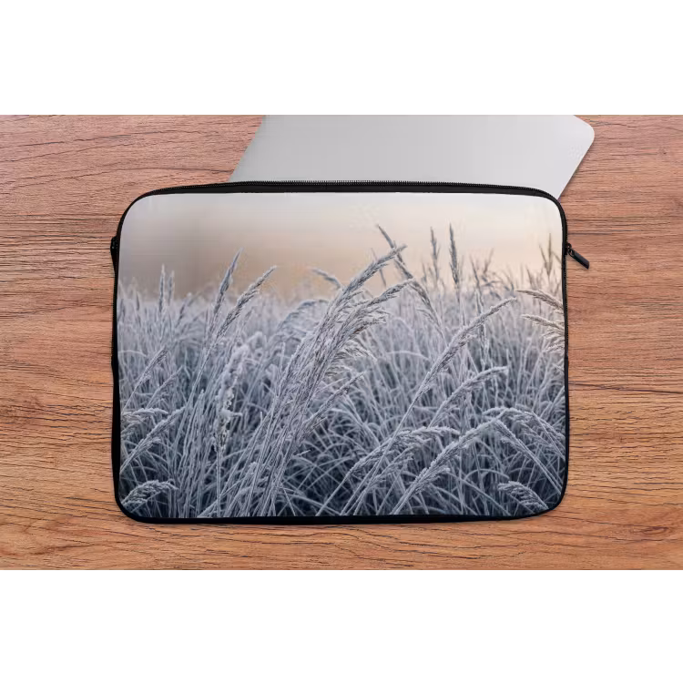 Laptophoes - Rijp - Gras - Kristallen - Winter - Minimalistisch — 2