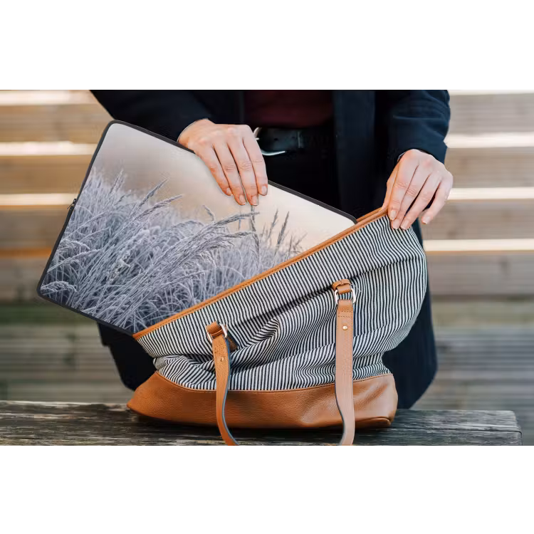 Laptophoes - Rijp - Gras - Kristallen - Winter - Minimalistisch — 4