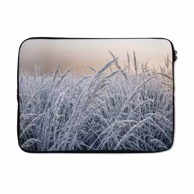 Laptophoes - Rijp - Gras - Kristallen - Winter - Minimalistisch — 5