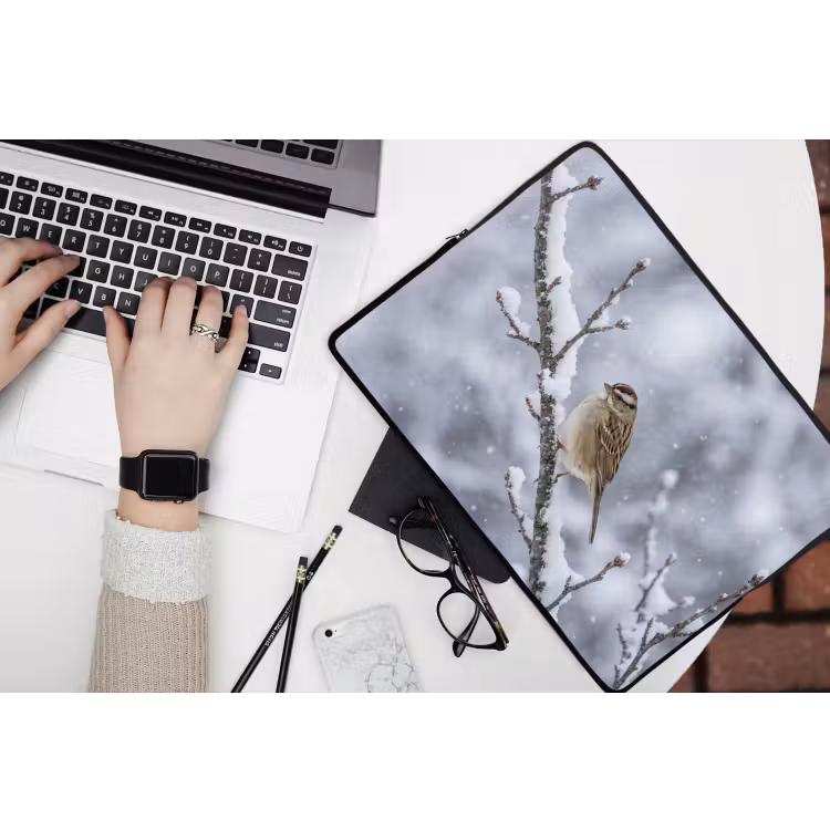 Laptophoes - Vogel - Tak - Sneeuw - Winter — 3