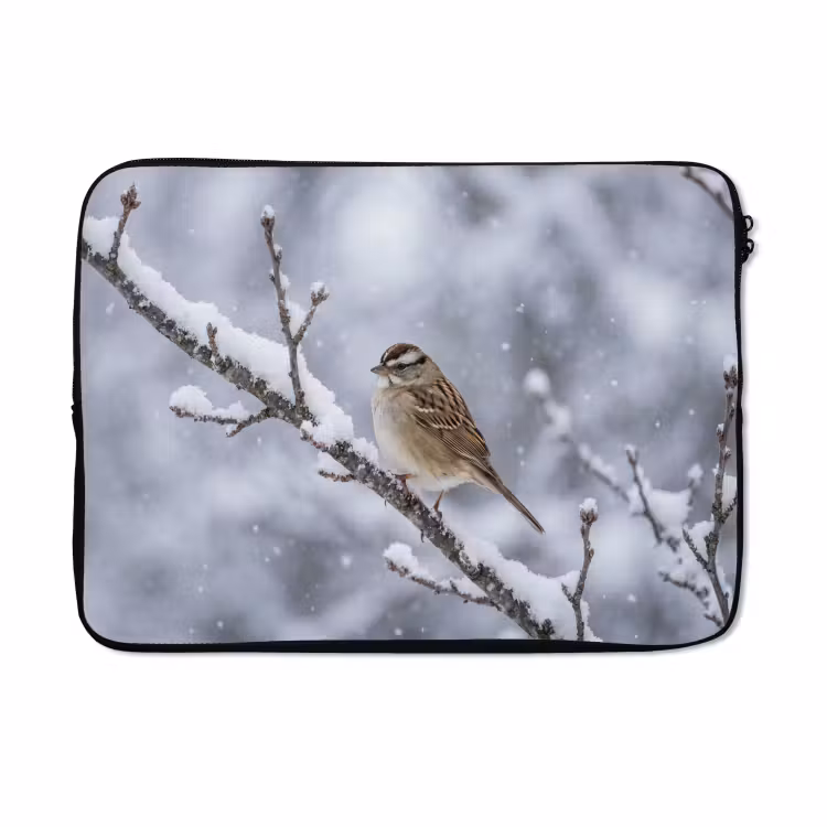 Laptophoes - Vogel - Tak - Sneeuw - Winter — 5