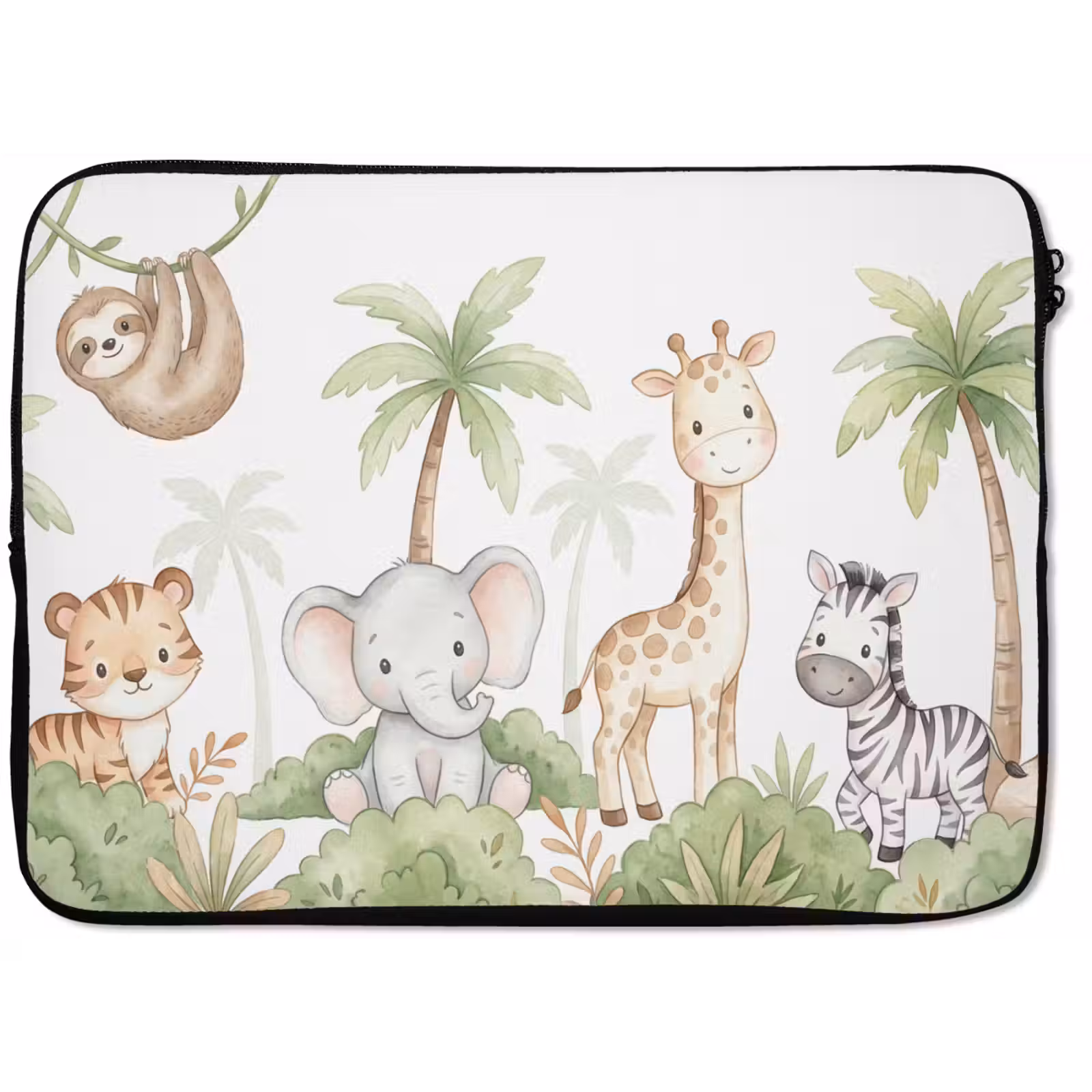 Laptophoes - Dieren - Jungle - Pastel — 1