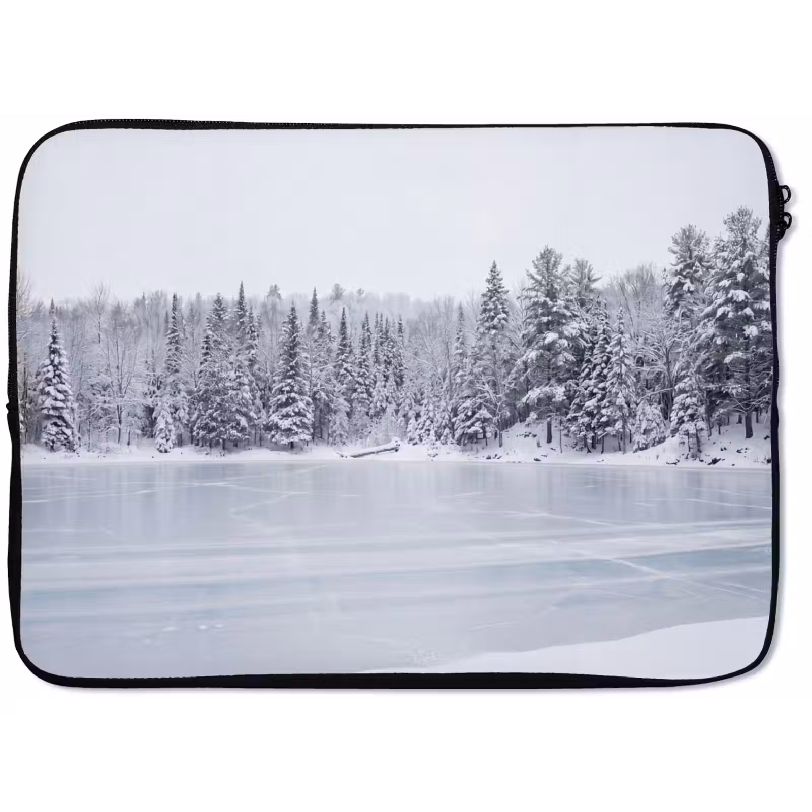 Laptophoes - Meer - Dennen - IJs - Winter - Rustgevend — 1