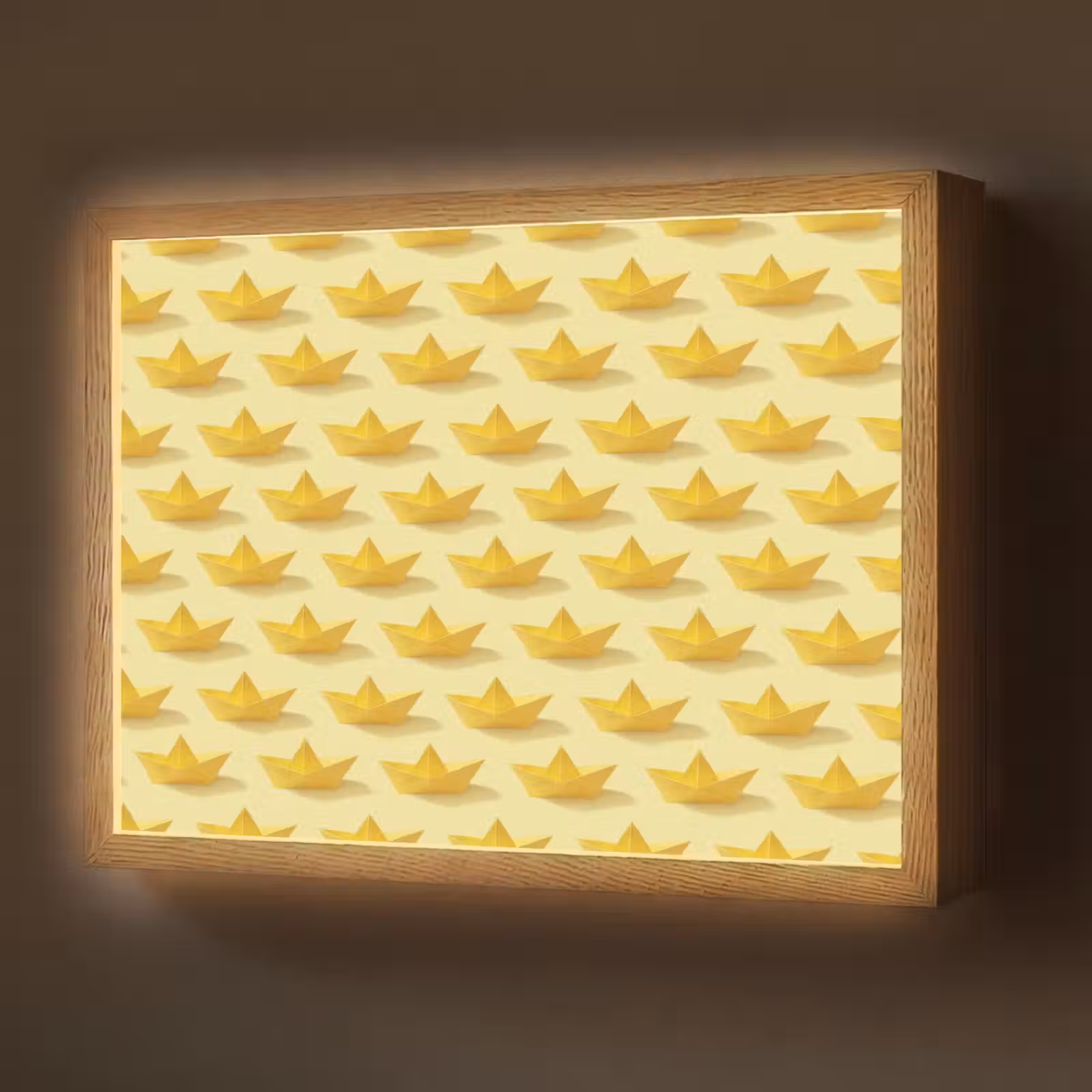 Lightbox - Wandlamp - Bootjes - Origami - Creatief - Geel — 1