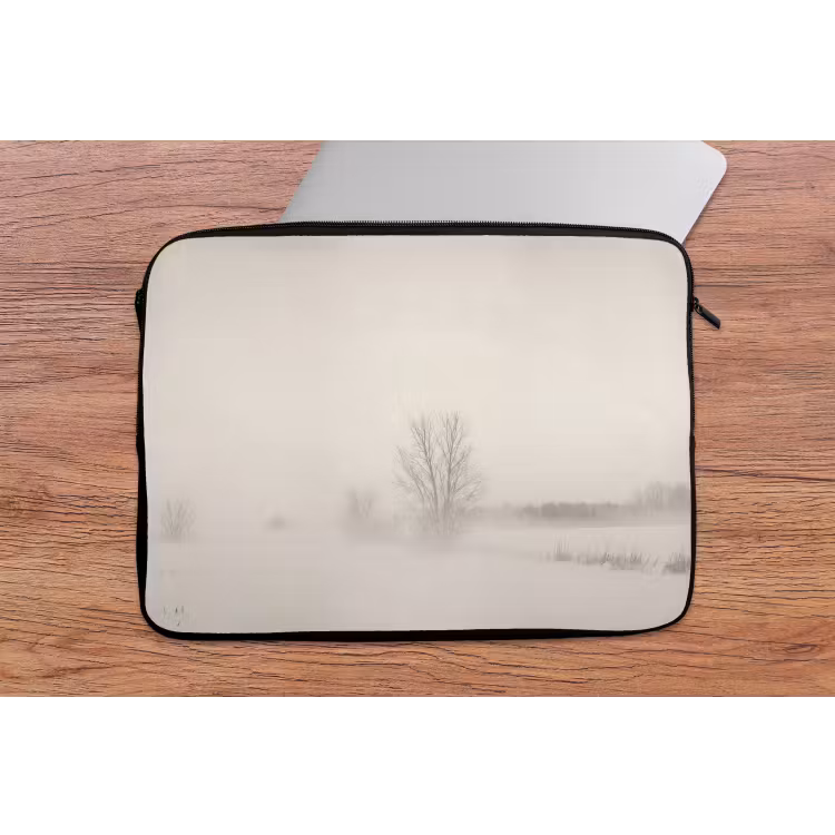 Laptophoes - Boom - Mist - Sneeuw - Winter - Minimalistisch — 2