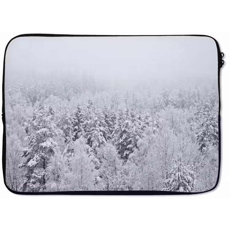 Laptophoes - Bos - Sneeuw - Winter - Natuur - Wit — 1