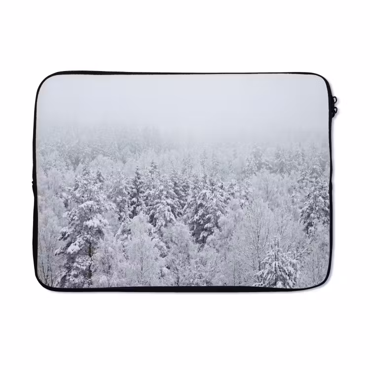 Laptophoes - Bos - Sneeuw - Winter - Natuur - Wit — 5