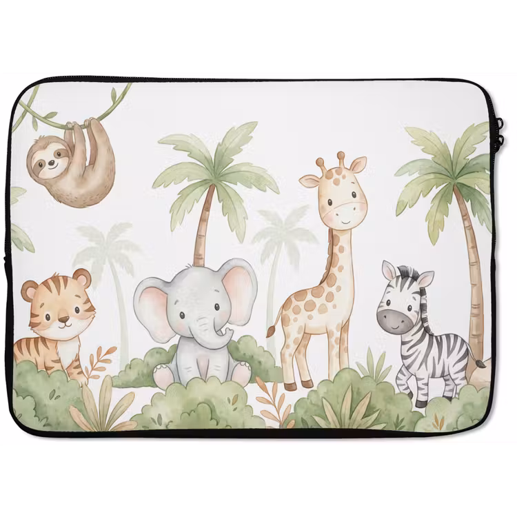 Laptophoes - Dieren - Jungle - Pastel — 1
