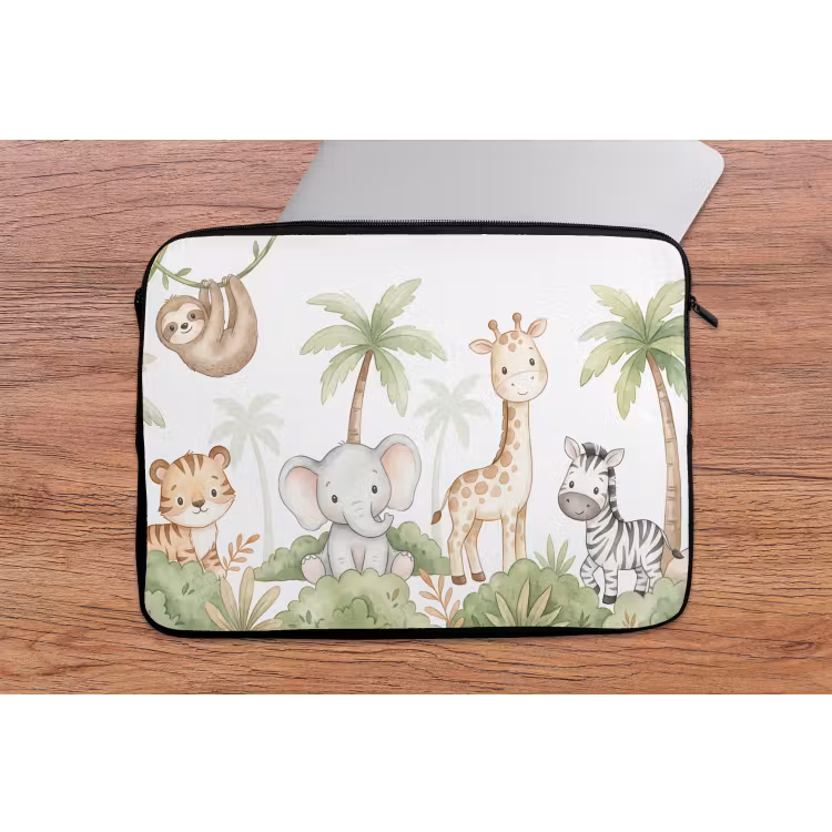 Laptophoes - Dieren - Jungle - Pastel — 2