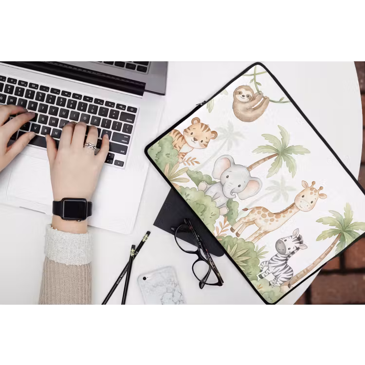 Laptophoes - Dieren - Jungle - Pastel — 3