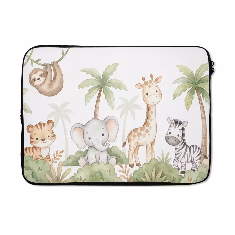 Laptophoes - Dieren - Jungle - Pastel — 5