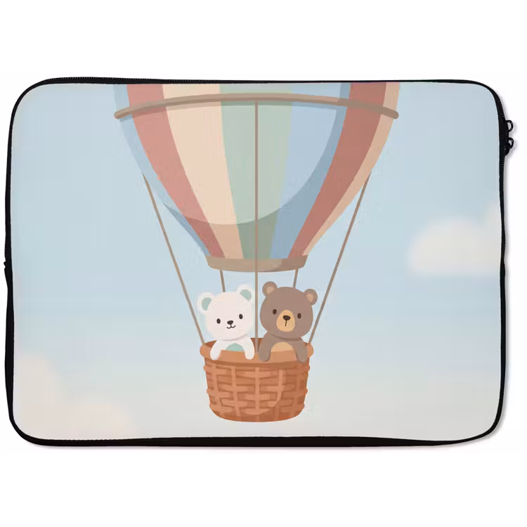 Laptophoes - Luchtballon - Beren - Pastel — 1