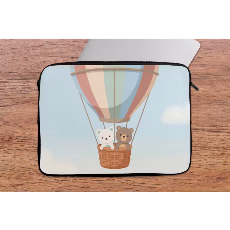 Laptophoes - Luchtballon - Beren - Pastel — 2