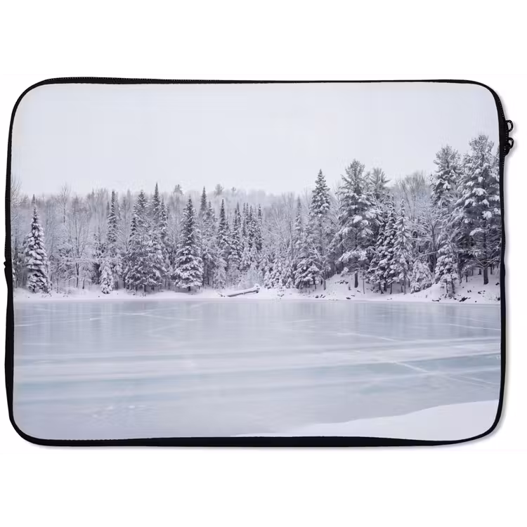 Laptophoes - Meer - Dennen - IJs - Winter - Rustgevend — 1