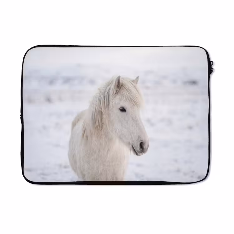 Laptophoes - Paard - Kop - Winter - Dieren - Wit — 5