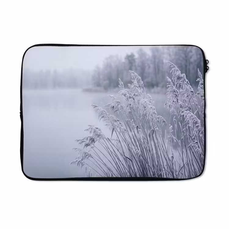 Laptophoes - Riet - Bevroren - Winter - Natuur — 5