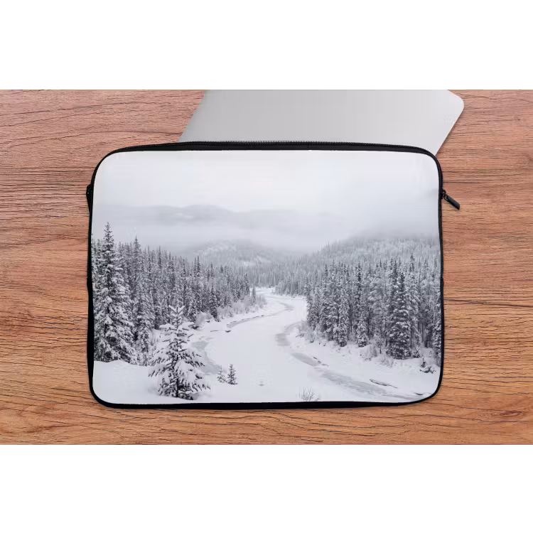Laptophoes - Rivier - Bevroren - Landschap - Winter — 2