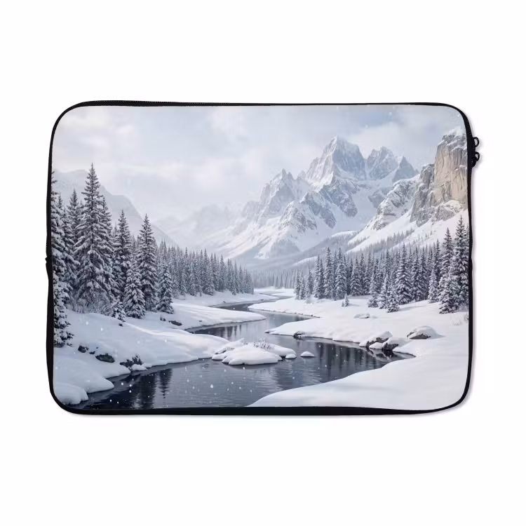 Laptophoes - Sneeuwlandschap - Bergen - Rivier - Winter — 5