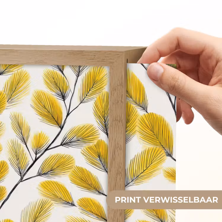 Lightbox - Wandlamp - Bladeren - Botanisch - Elegant - Geel - Zwart — 5