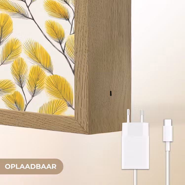 Lightbox - Wandlamp - Bladeren - Botanisch - Elegant - Geel - Zwart — 7