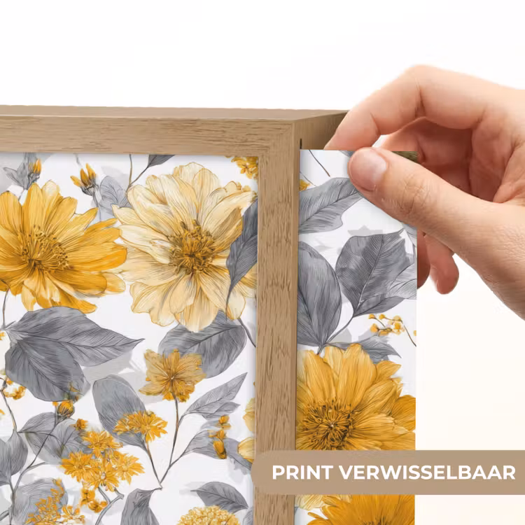 Lightbox - Wandlamp - Bloemen - Botanisch - Elegant - Okergeel - Grijs — 5