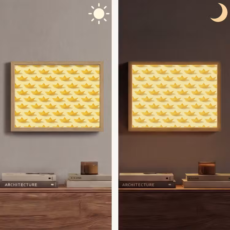 Lightbox - Wandlamp - Bootjes - Origami - Creatief - Geel — 6