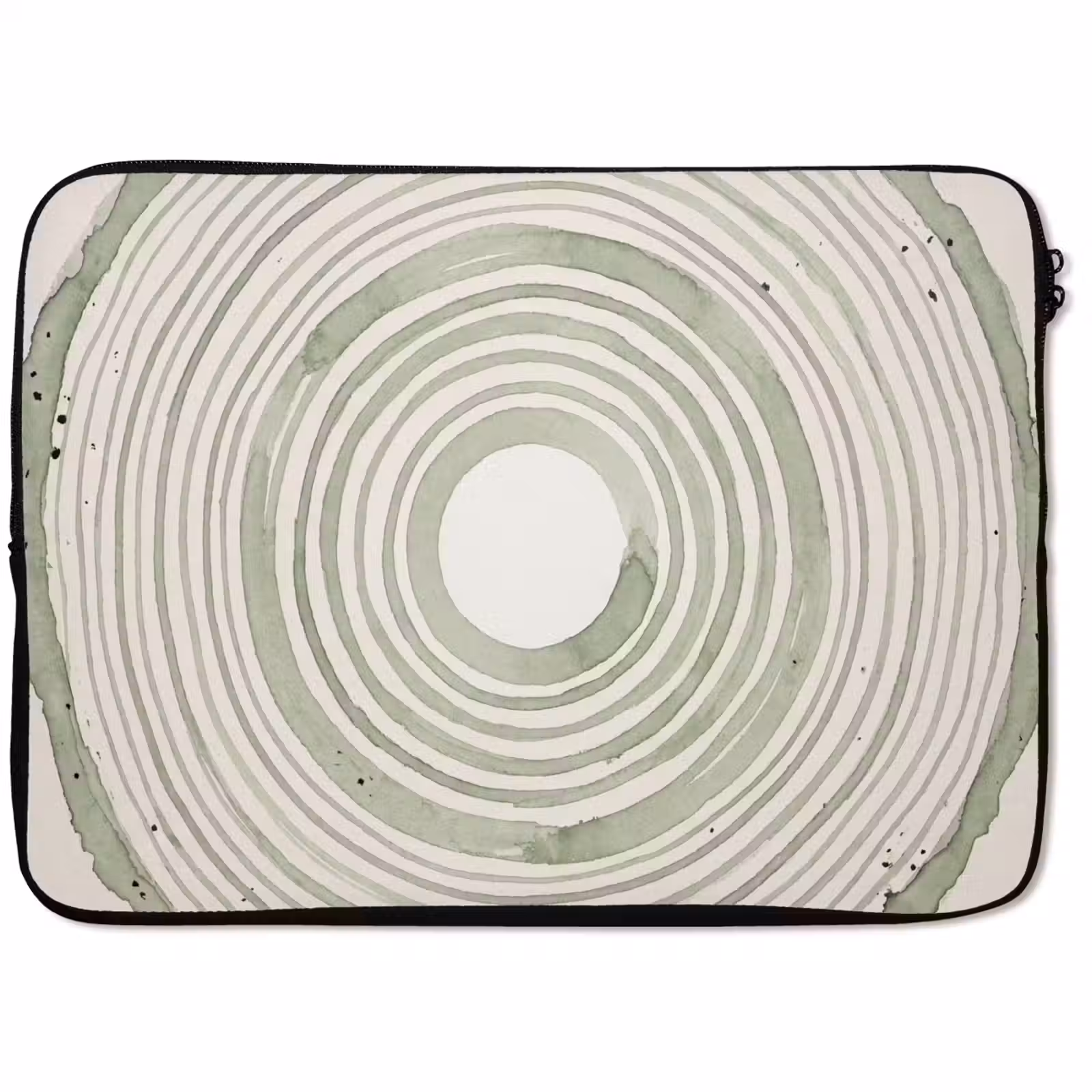 Laptophoes - Abstractie - Cirkels - Waterverf - Groen - Modern — 1